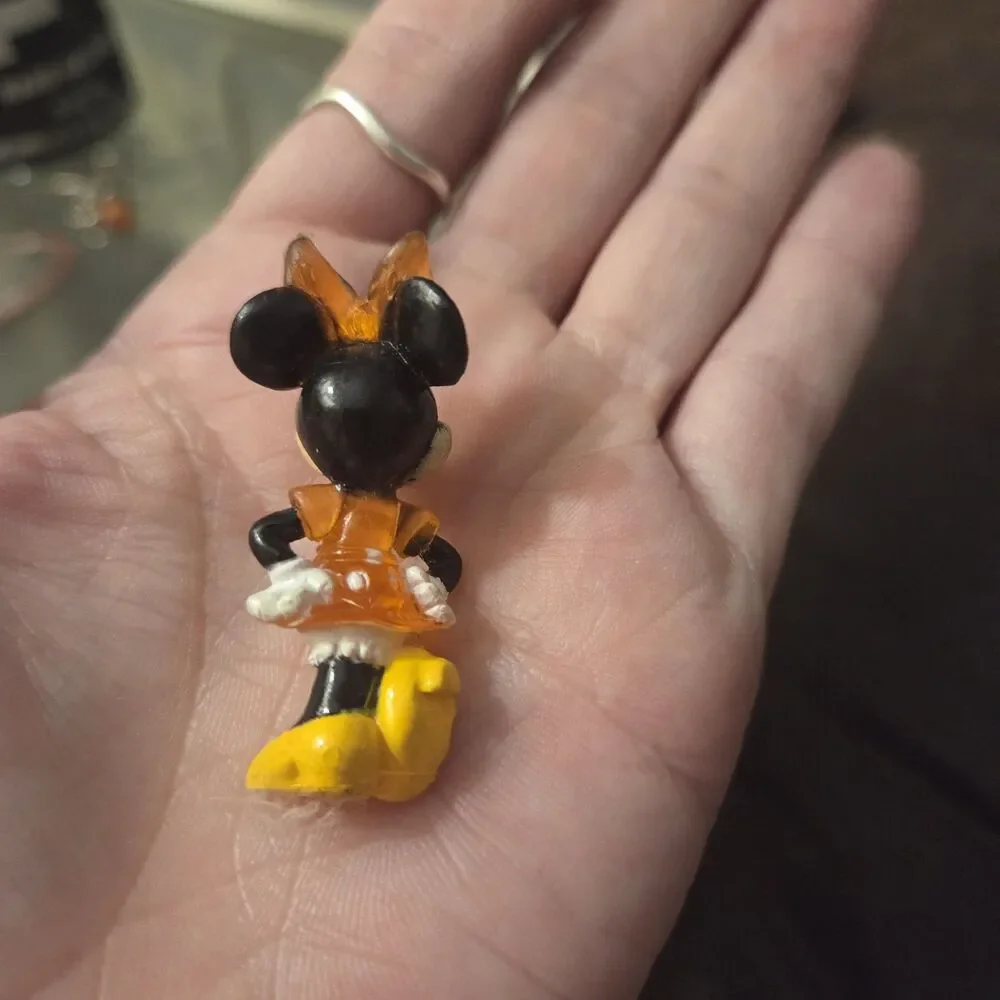 Vintage Minnie Mouse Orange Dress PVC Figure Disney Character Toy Cake Topper...